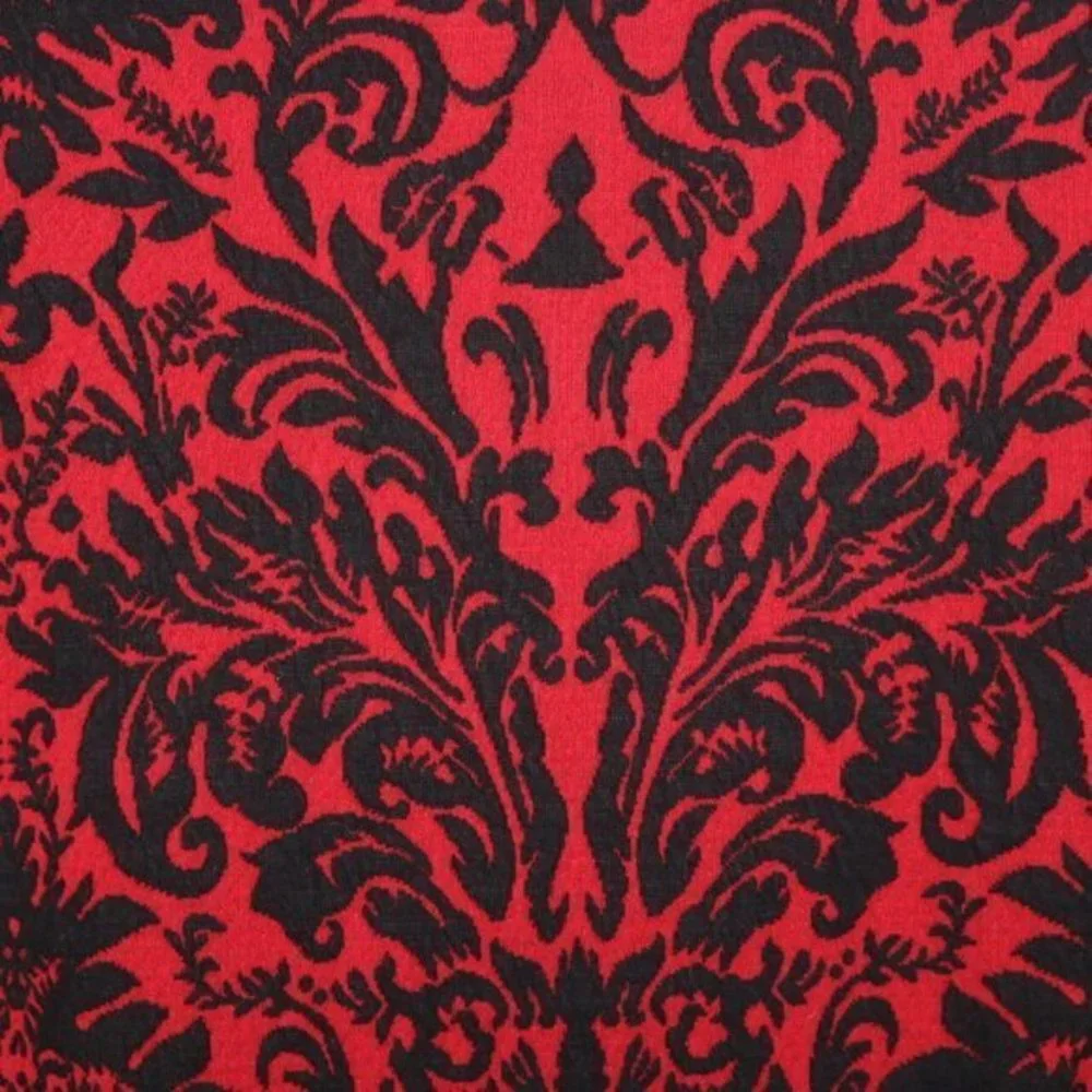 Christopher & Banks Cardigan Jacket Red Black Damask Petite Medium‎ PM